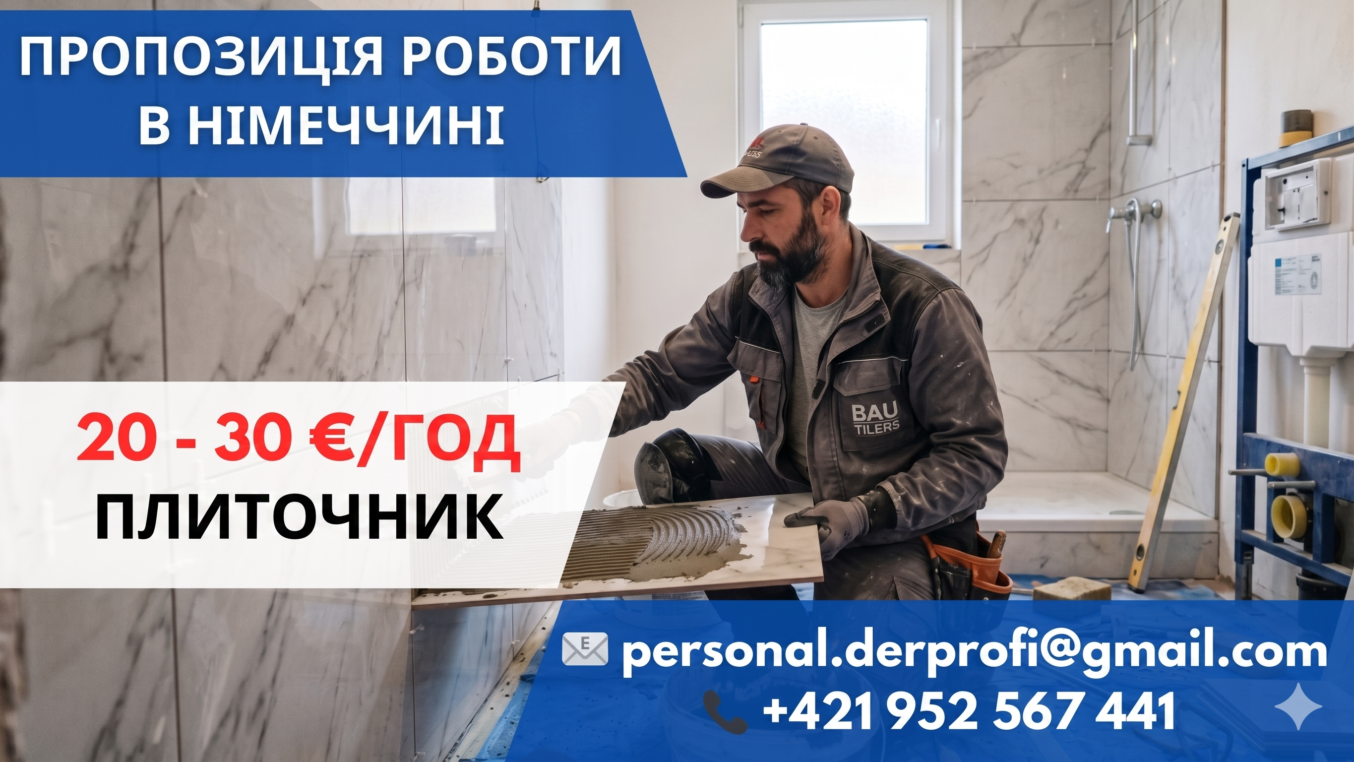 Плиточник (облицювальник), 20–30 €/год.