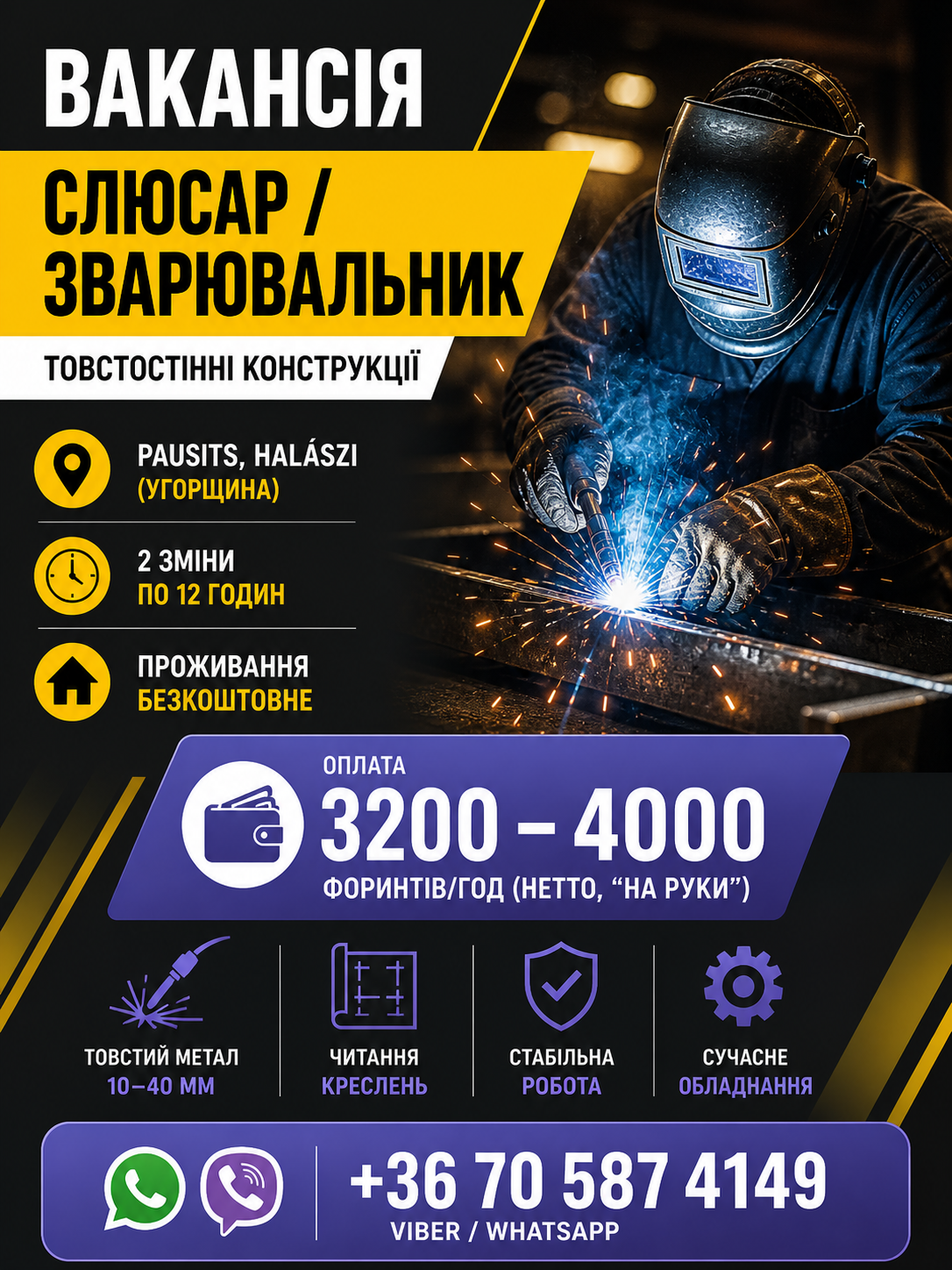 Вакансія, Слюсар, Зварювальник