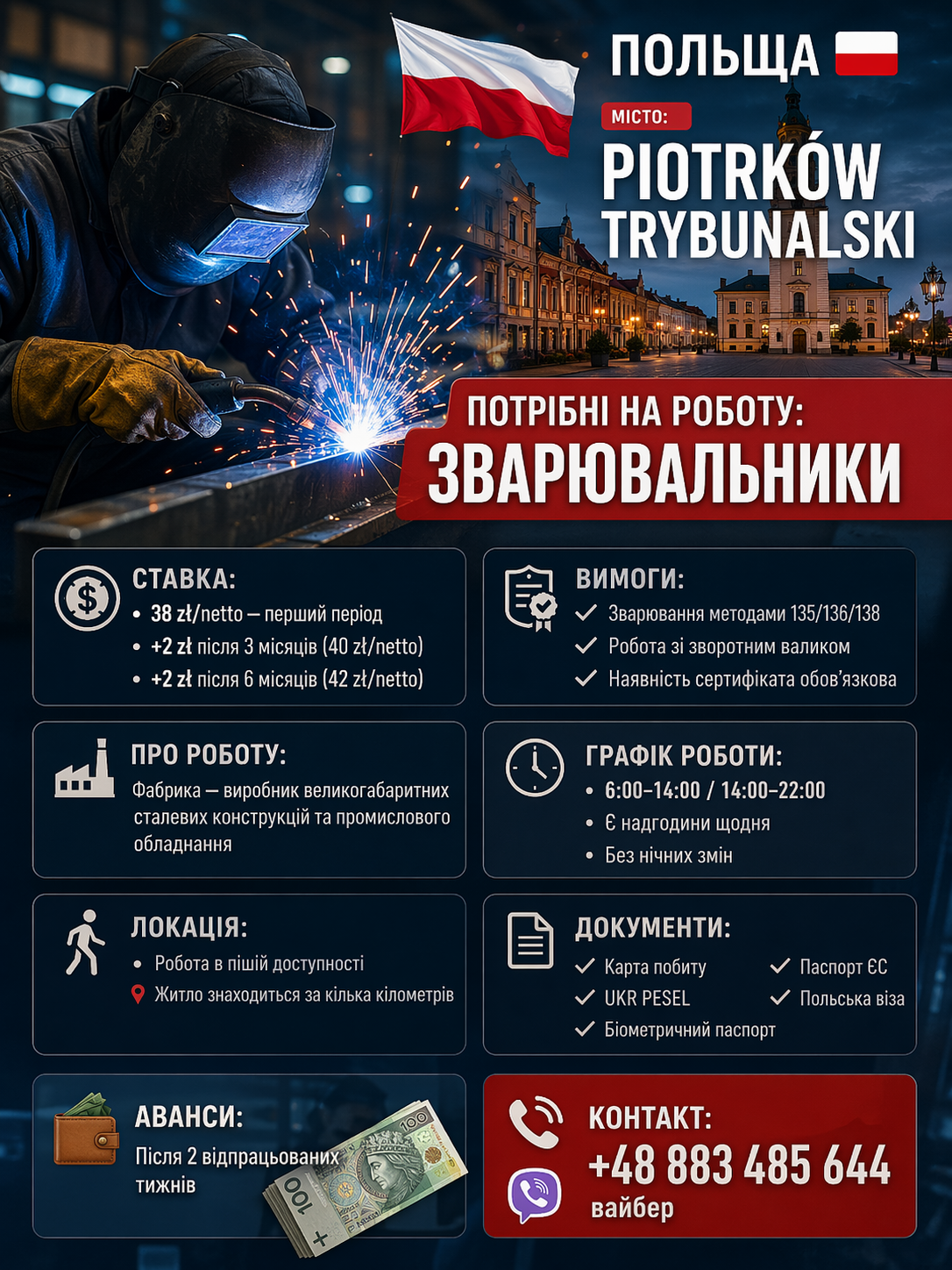 РОБОТА В ПОЛЬЩІ  Зварювальник