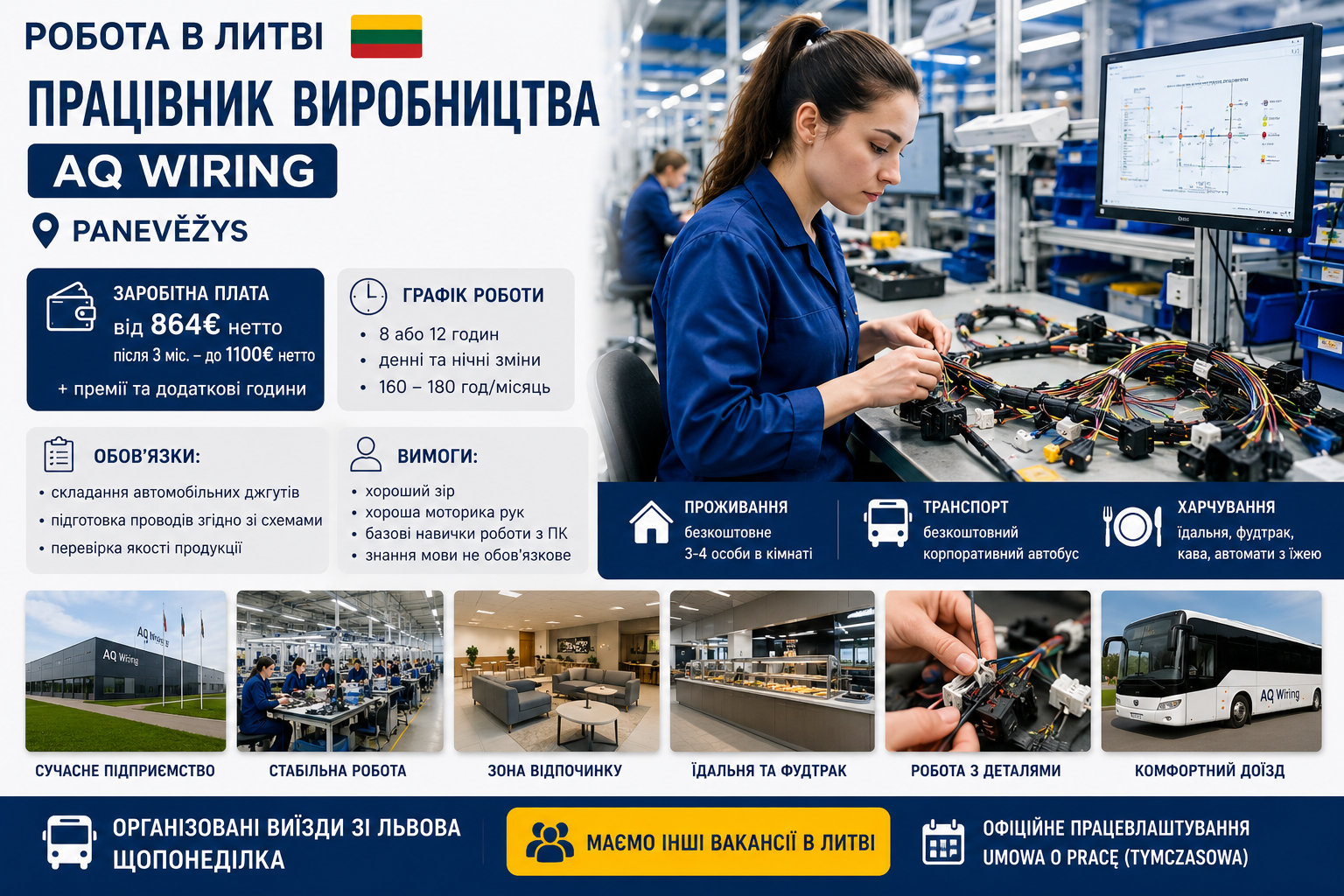 Литва-працівник виробництва (AQ Wiring, Panevėžys)