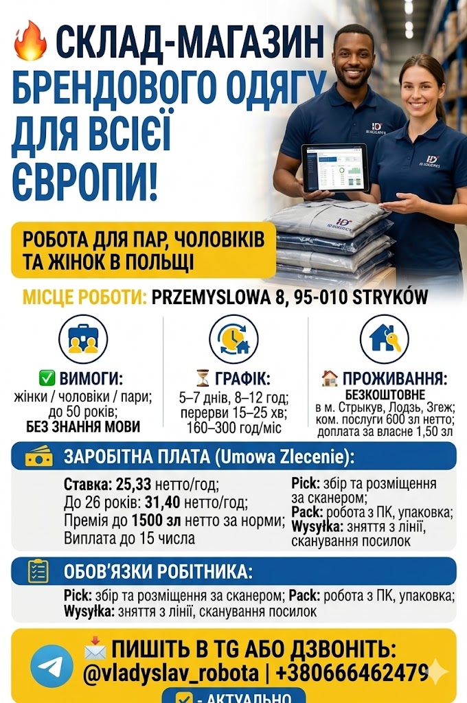 Упаковщик/комплектовщик на складе одежды.