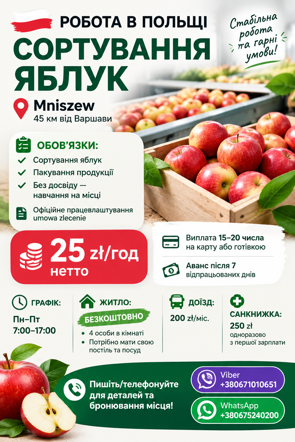 Маленька сортовня яблук на вже
